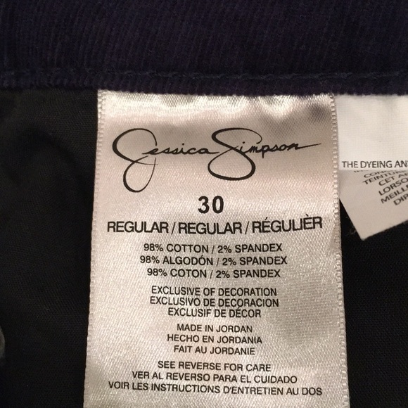 Jessica Simpson Navy Blue Corduroy Pants Size 30 - Picture 7 of 11